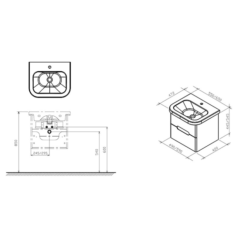 Шафка під раковину SD Chrome II 65 білий Ravak  (X000001291)