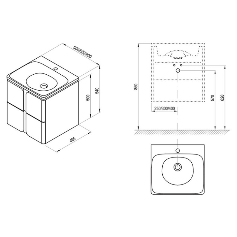 Шафка для раковини SD Balance 60 Ravak  (X000001366)