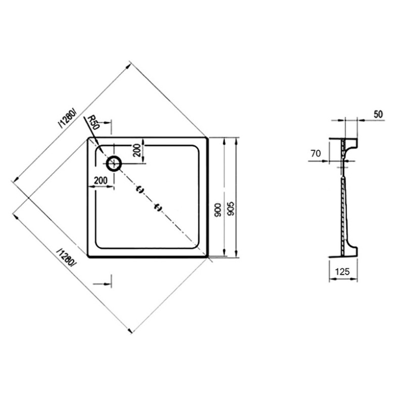 Піддон Modena Slim 90x90 Ravak  (XАU0000031)