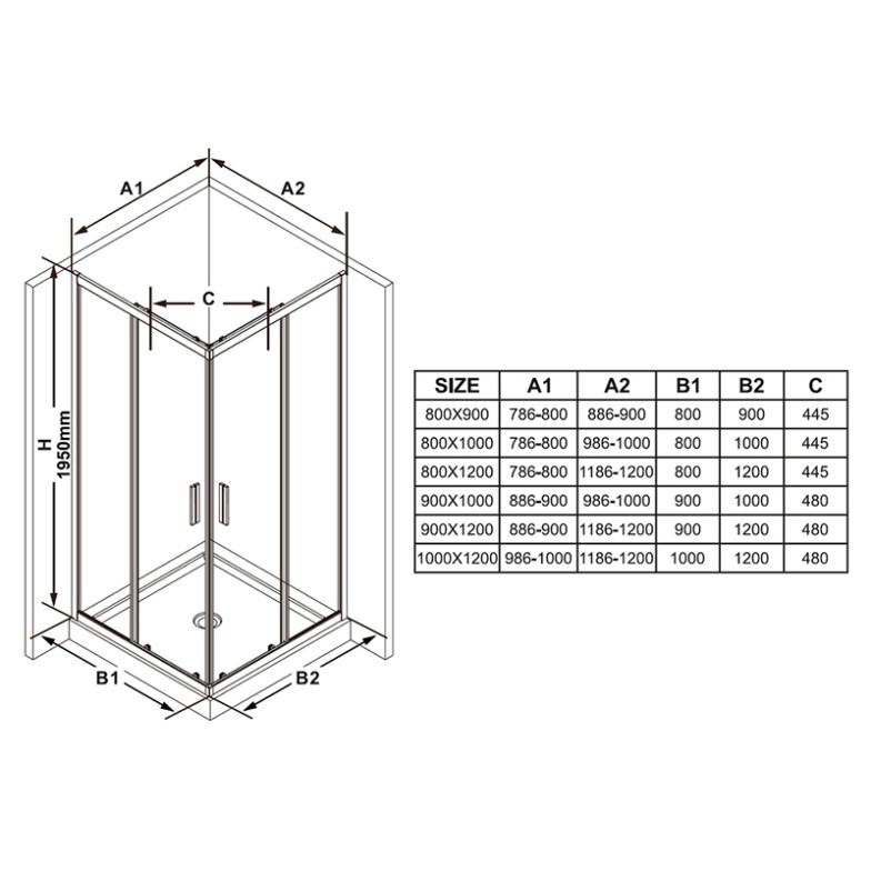 Душова штора BLSRV2K-80 Transparent Ravak  (X1XM40300Z1)