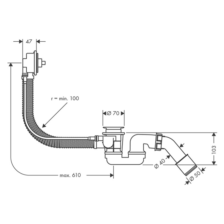 Сифон для ванни Flexaplus HansGrohe  (58140180)