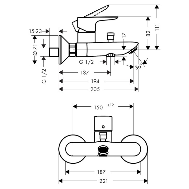 Змішувач Talis E HansGrohe  (71740700)