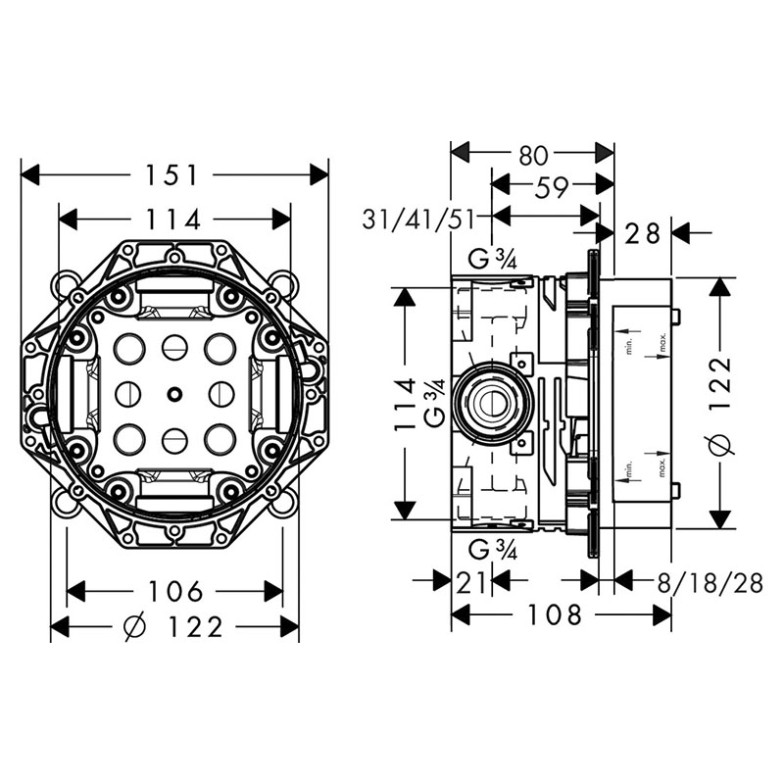 Механізм iBox Universal HansGrohe  (01800180)