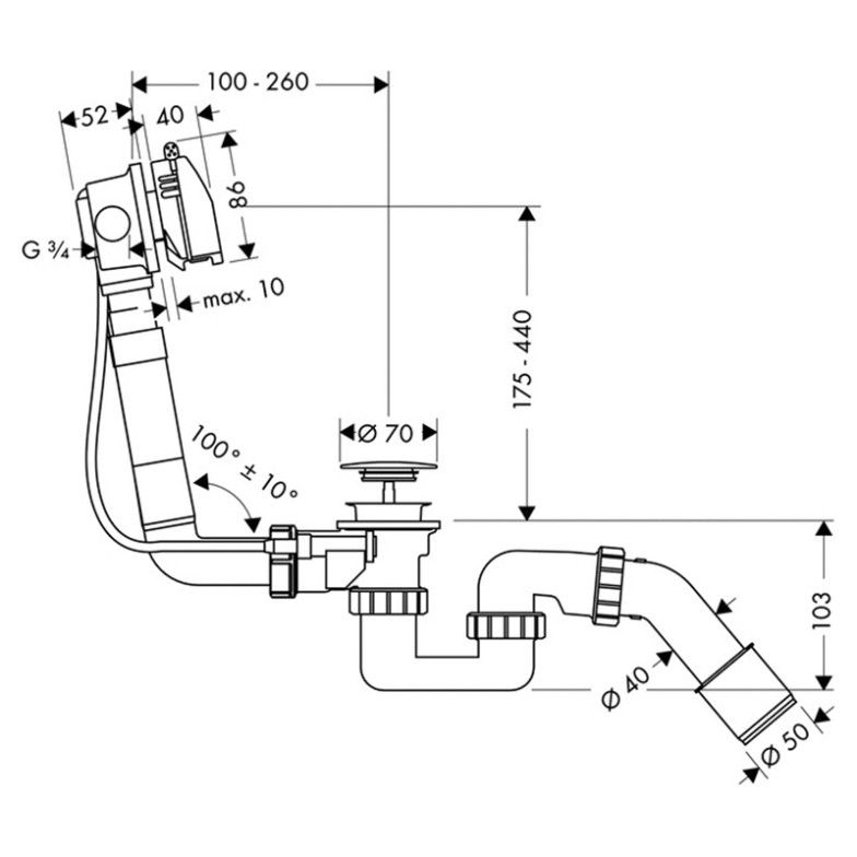 Сифон Exafil HansGrohe  (58123000)