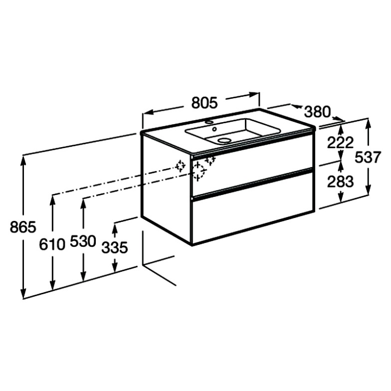 Тумба і раковина Gap-N Compacto 80 Roca  (A851497434)