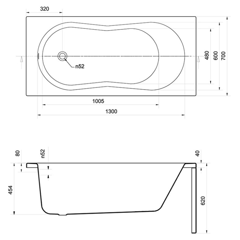 Ванна Nike 150x70 з ніжками Cersanit  (S301-246)