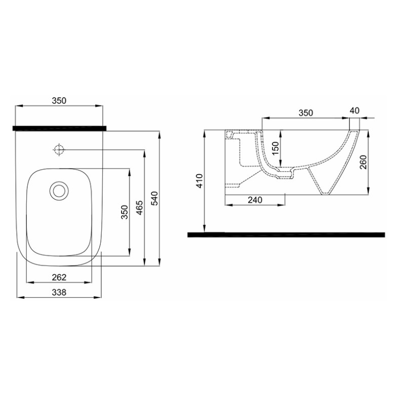 Біде Modo Pure прямокутне Kolo  (L35103000)