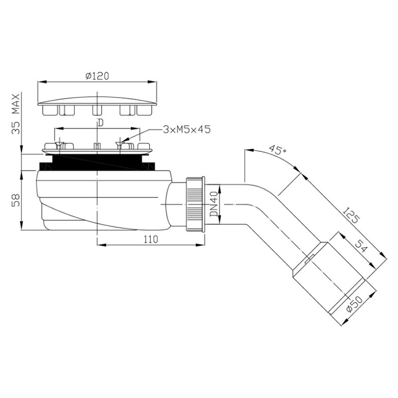 Сифон R580 для піддону Radaway  (R580)