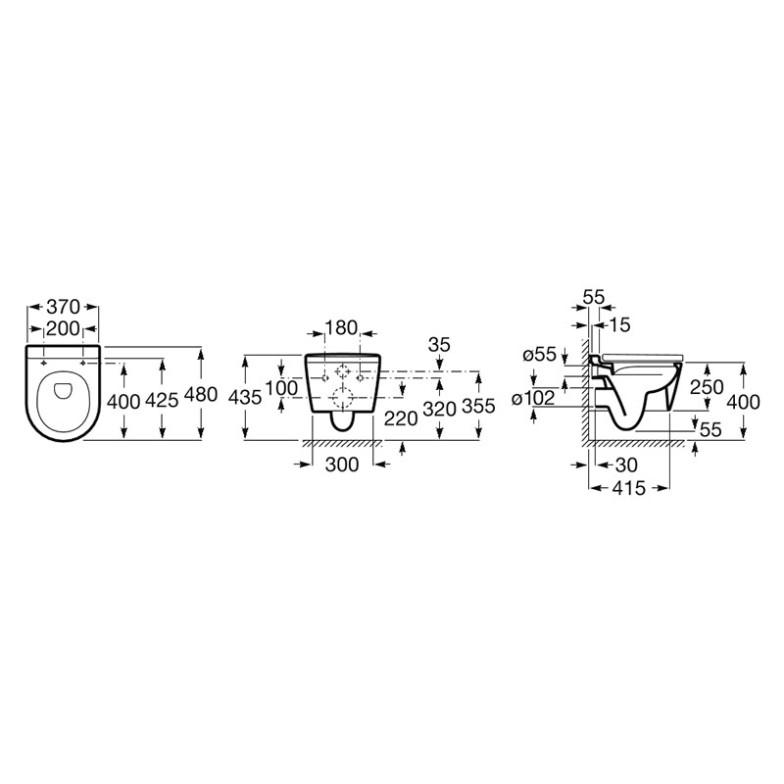 Чаша унітаза Inspira Round Rimless Compacto Roca  (A346528000)