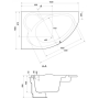 Акрилова ванна Kaliope 153х100 ліва Cersanit  (S301-024)
