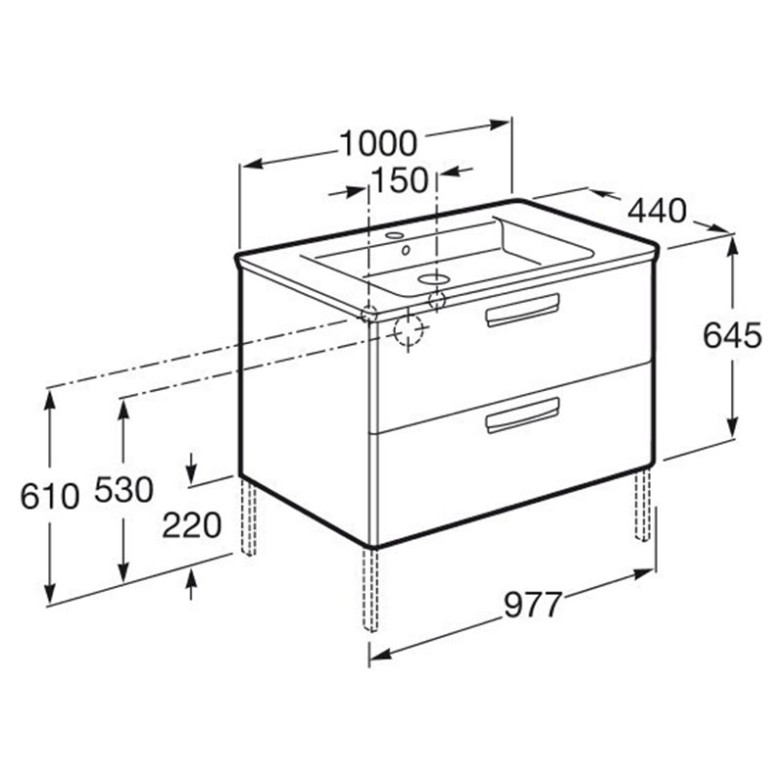 Шафка і раковина Gap 100, шпон тека Roca  (A855999150)