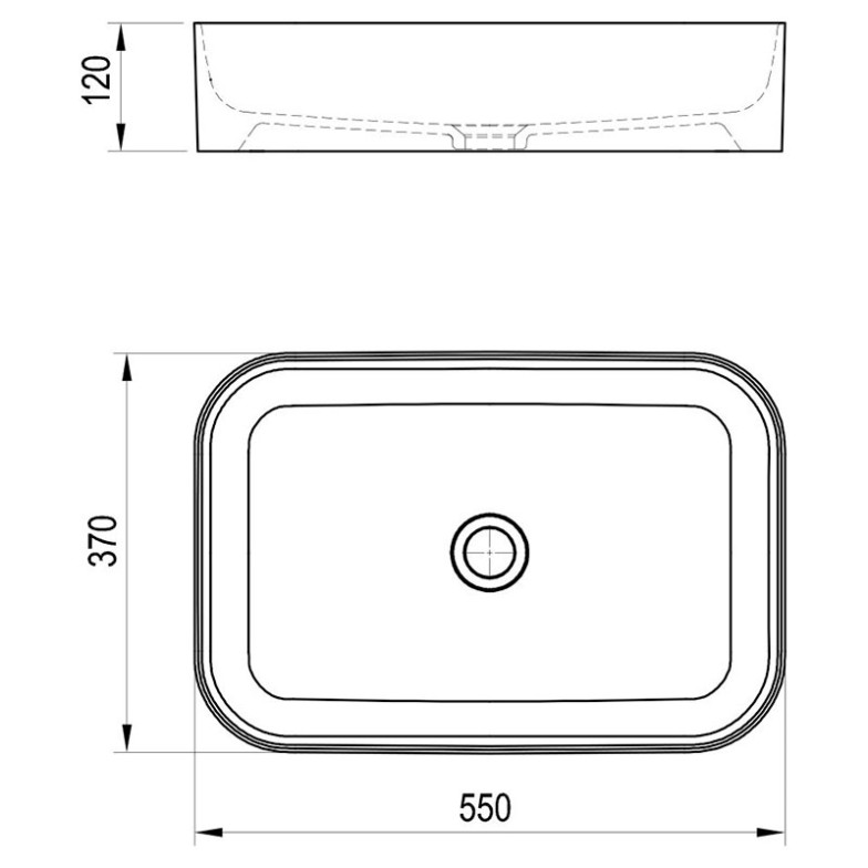 Раковина Ceramic Slim R 55 накладна Ravak  (XJX01155002)