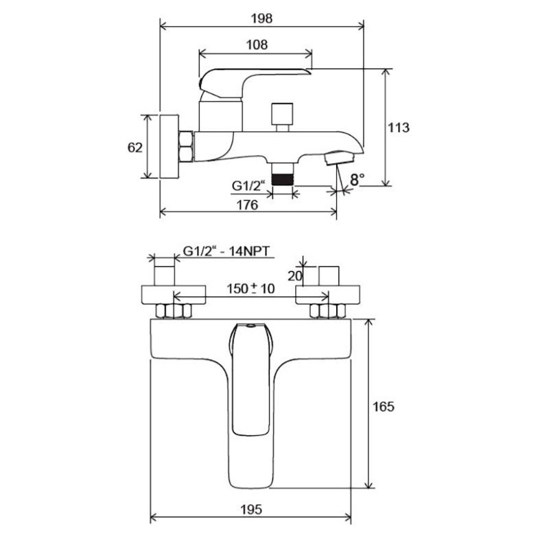 Змішувач Flat Ravak  (X070119)