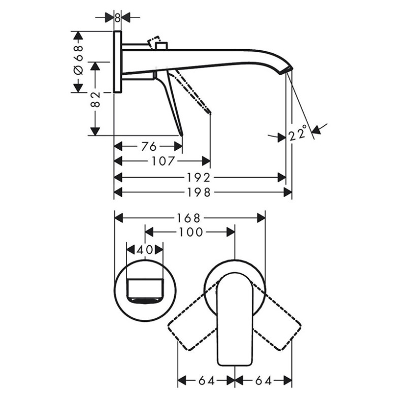 Верхня частина змішувача  Vivenis HansGrohe  (75050670)