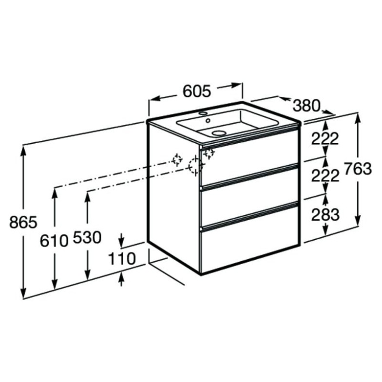 Тумба і раковина Gap-N Compacto 60 Roca  (A851498806)