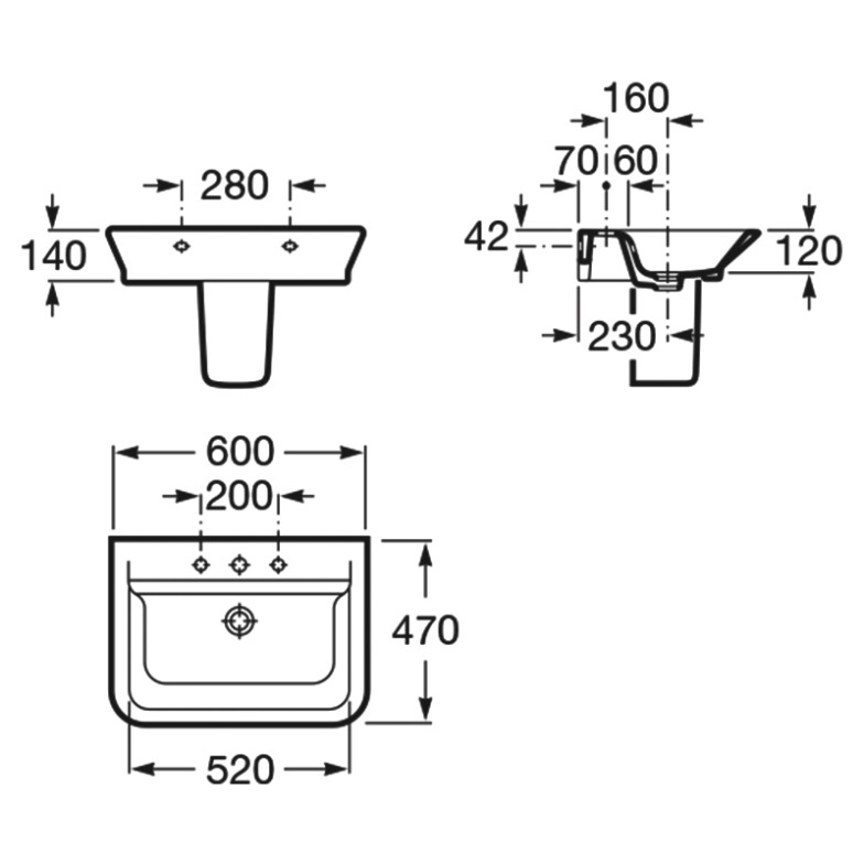 Раковина Gap 60 Roca  (A327474000)