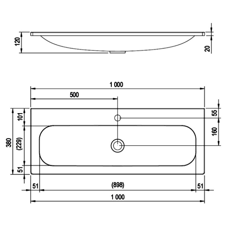 Раковина Ring 100 меблева Ravak  (XJK01110000)