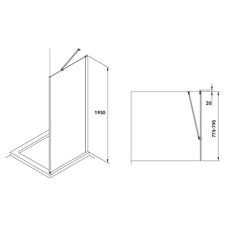 Душова стінка Capital 80x195 Roca  (AM4408012M)