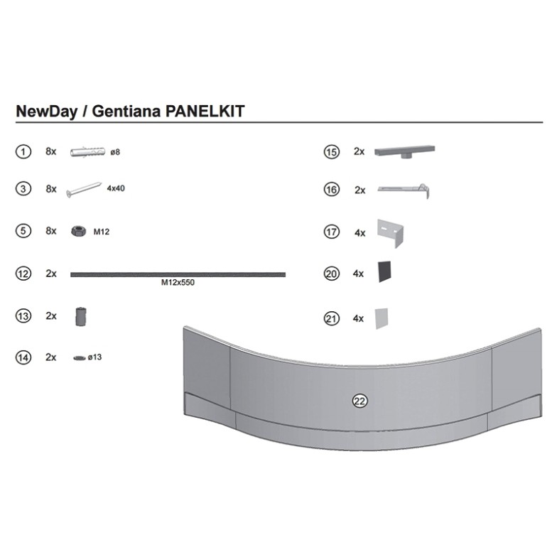 Кріплення для панелей Gentiana / New Day Ravak  (B26500000N)