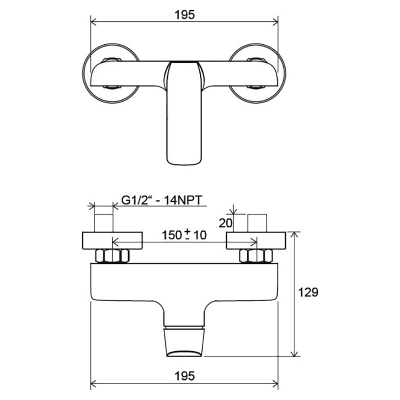 Змішувач Flat Ravak  (X070121)