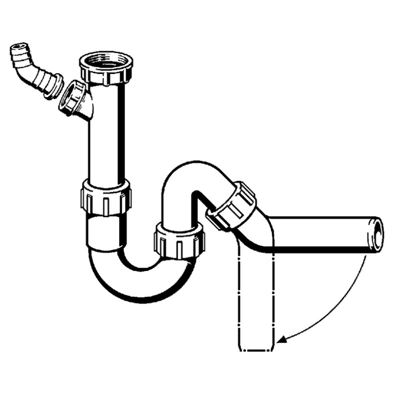 Трубний сифон для раковини 1 + 1 / 4x50 Viega  (118242)