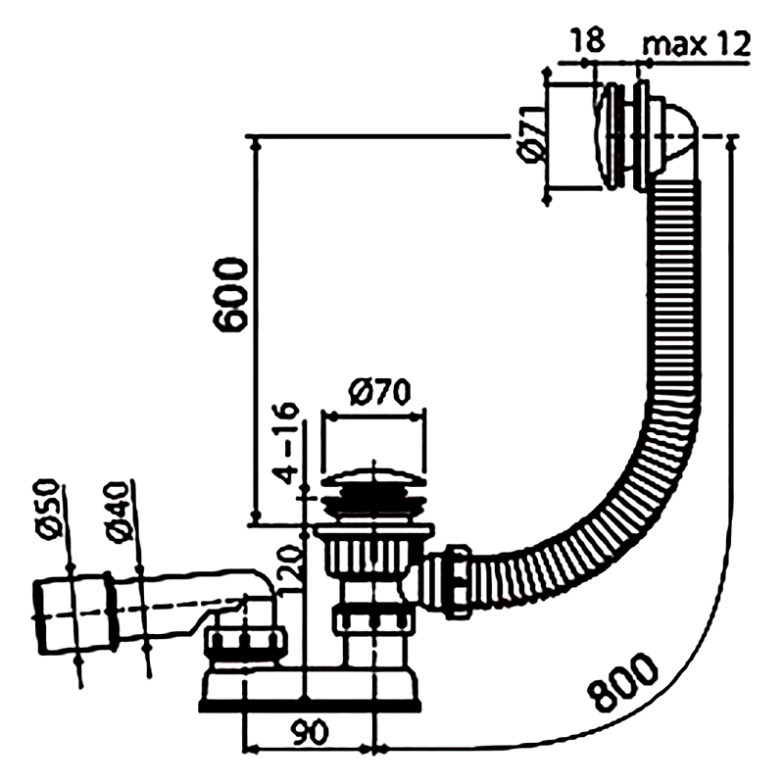 Сифон Click Clack 800 Ravak  (X01472)