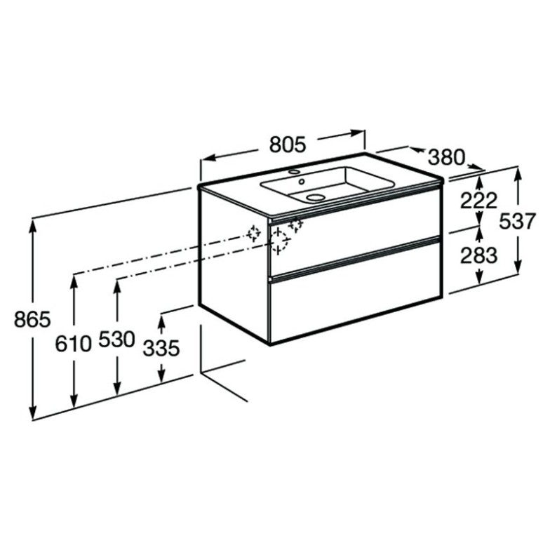 Тумба і раковина Gap-N Compacto 80 Roca  (A851497806)