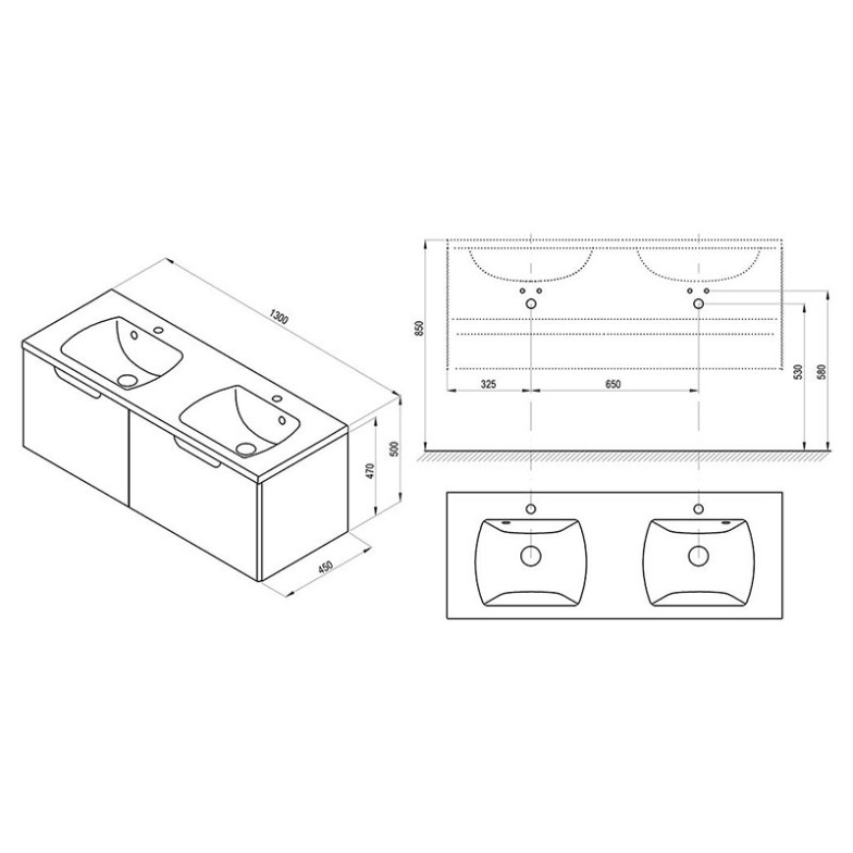 Шафка для раковини SD Classic II 130 Ravak  (X000001482)