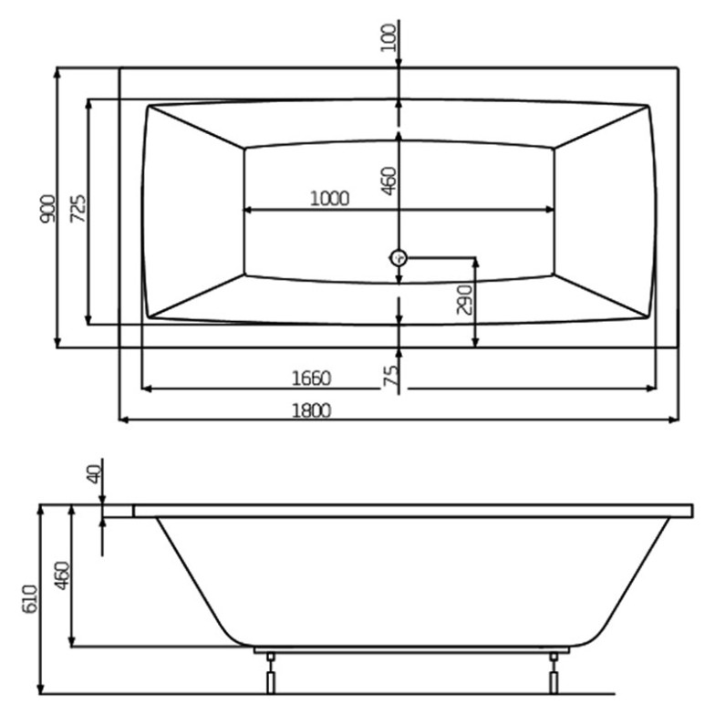 Ванна Vita 180 Roca  (A24T082000)