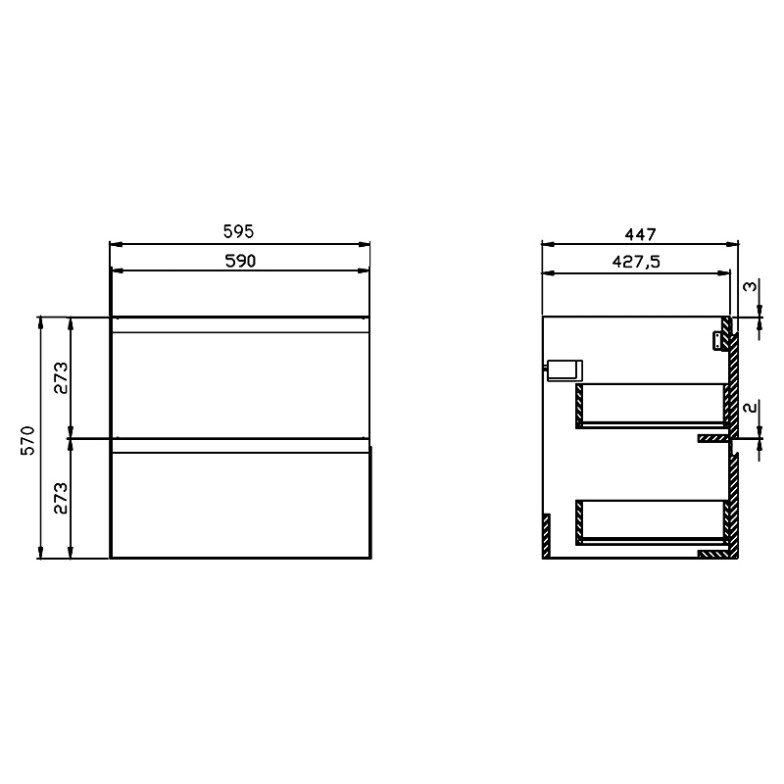 Шафка Moduo 60 сіра Cersanit  (S929-009)