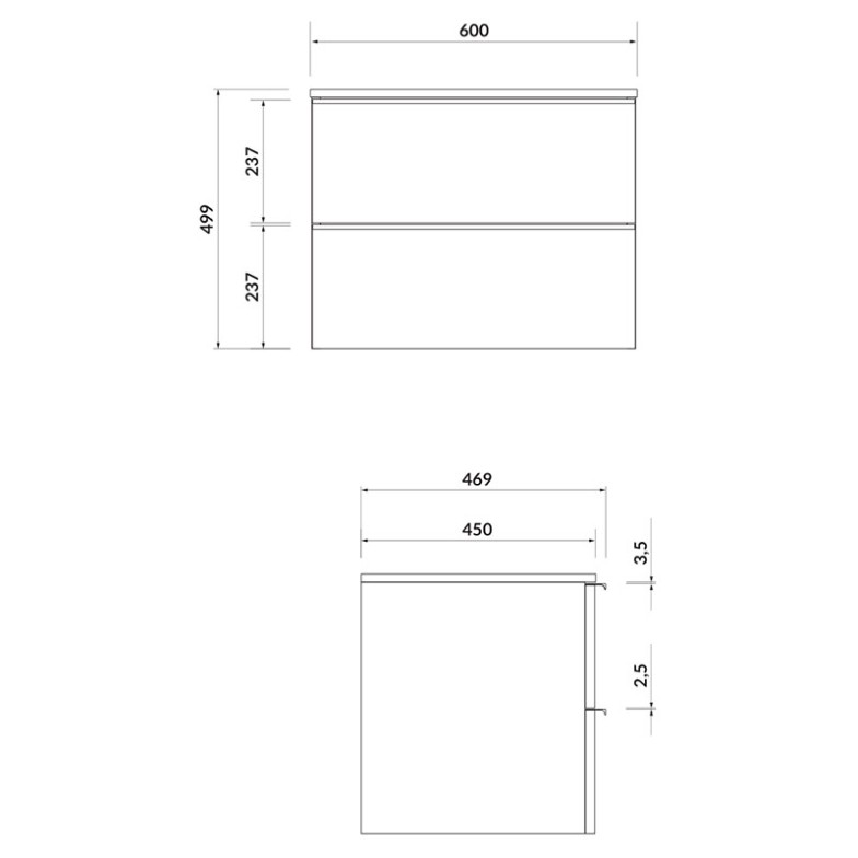 Шафка для стільниці Virgo 60 Cersanit  (S522-022)