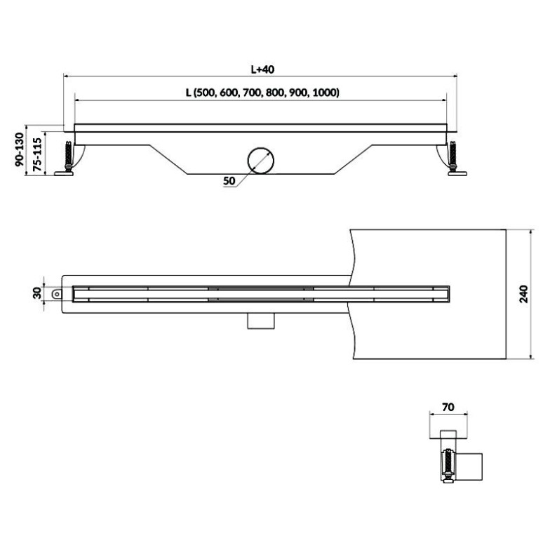 Душовий канал Tako Slim Cersanit  (S907-015)