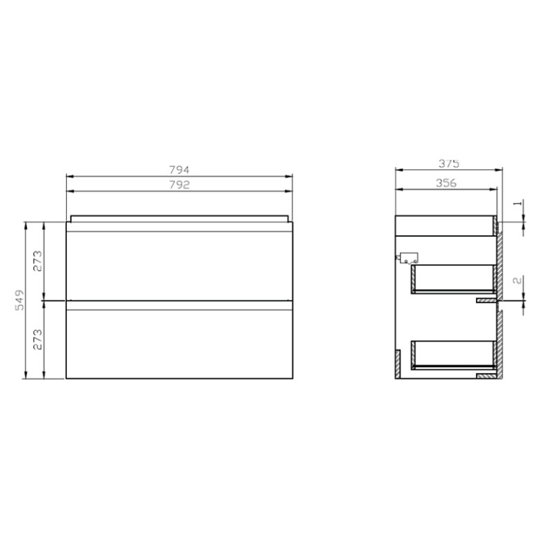 Шафка Moduo Slim 80 біла Cersanit  (S929-002)