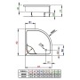 Піддон Indos A 80x80 з ніжками і панеллю Radaway  (SIA8080-01)