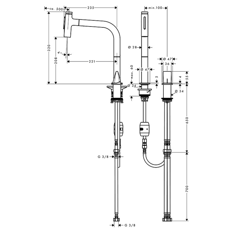 Змішувач Metris M71 HansGrohe  (73819000)