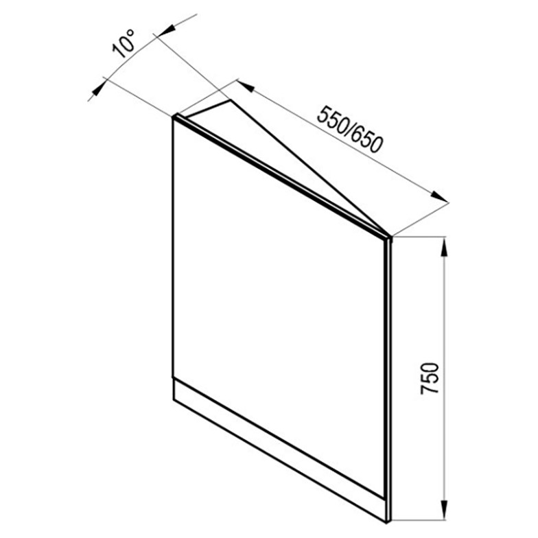 Дзеркало 10° 65 праве Ravak  (X000001079)