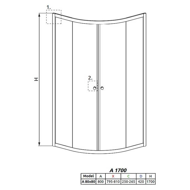 Душова штора Classic A 80x80 Radaway  (30011-04-01)