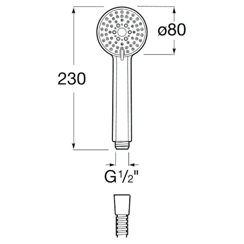 Лейка Stella 3 види струменя Roca  (A5B1103C00)