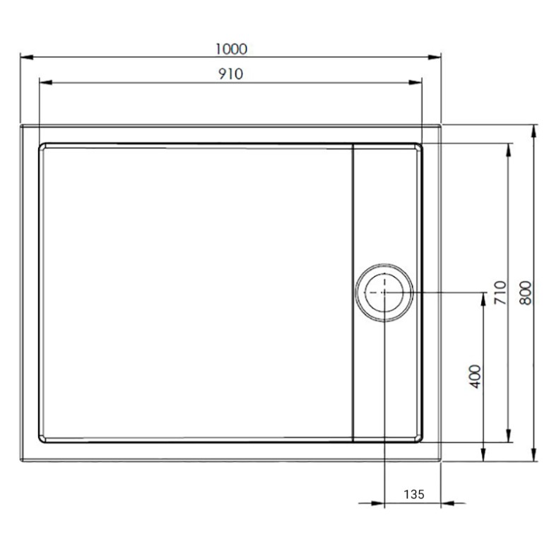 Піддон Granada Compact 100x80 з ніжками і сифоном Roca  (A276264000)