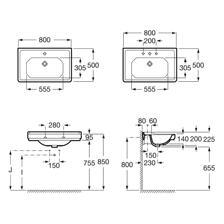 Раковина Carmen 80 Roca  (A3270A0000)