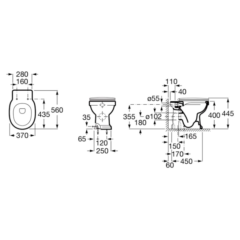 Чаша унітаза Carmen Rimless Roca  (A3440A9000)