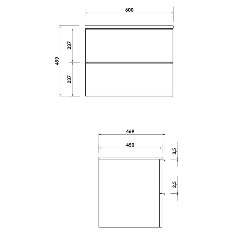 Шафка Virgo 60 для раковини Cersanit  (S522-040)