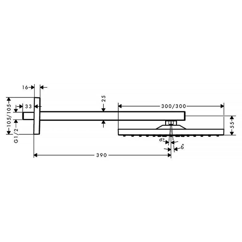 Верхній душ Raindancer E 300 HansGrohe  (26238700)