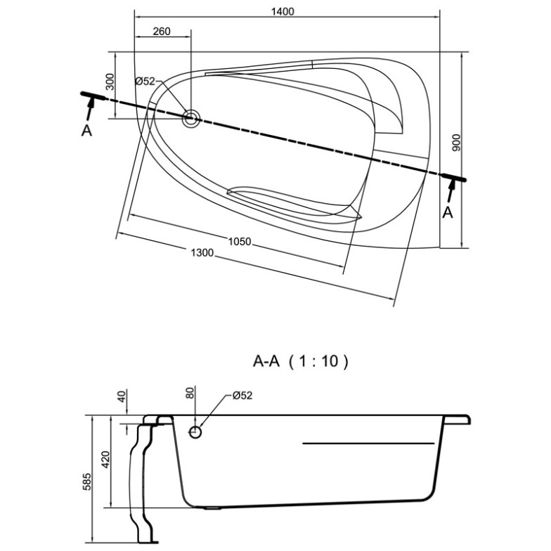 Панель до ванни Joanna New 140 універсальна Cersanit  (S401-102)