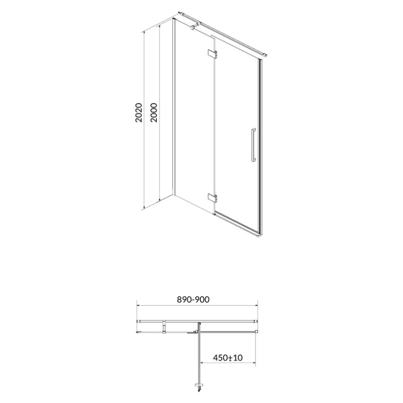 Душові двері Crea 90 L Cersanit  (S159-005)