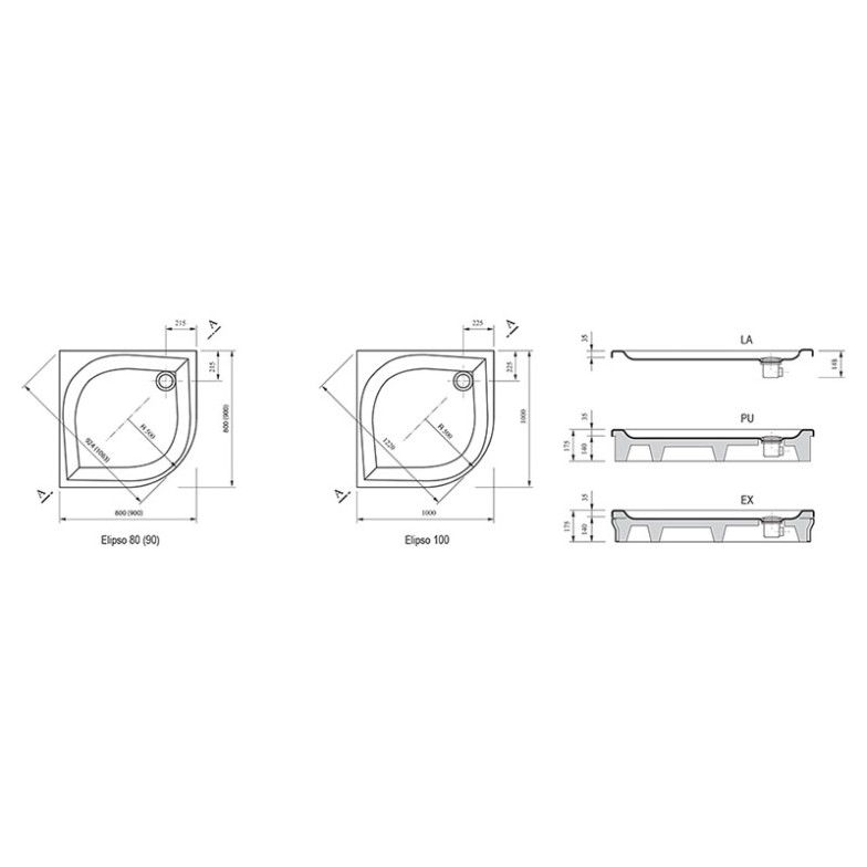 Піддон Elipso 80 PAN Ravak  (A224401410)