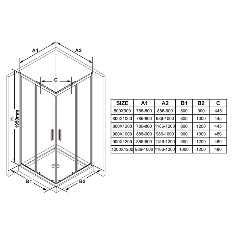 Душова штора BLSRV2K-80 Transparent Ravak  (X1XM40C00Z1)