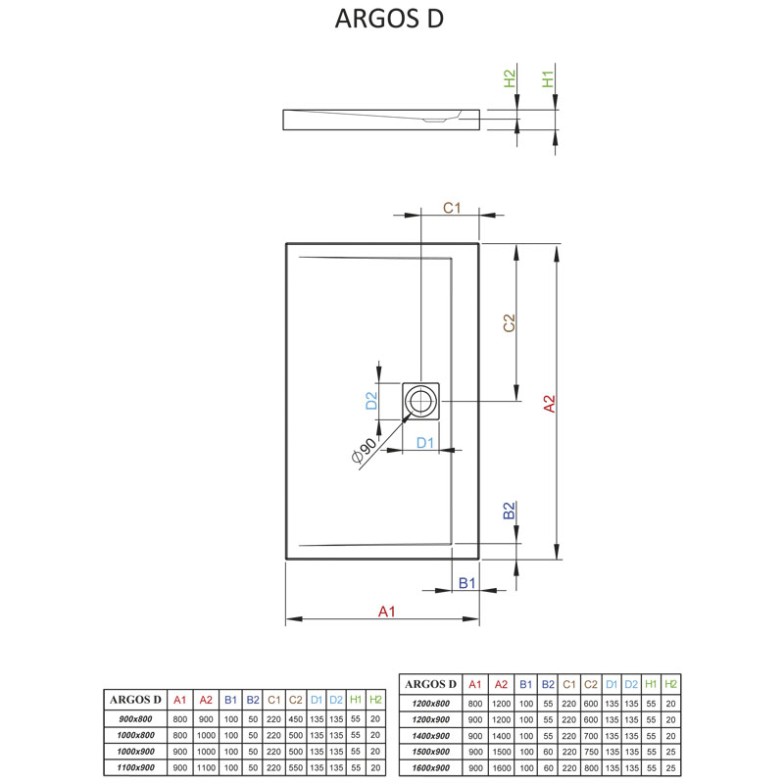 Піддон Argos D 90x120 Radaway  (4AD912-01)