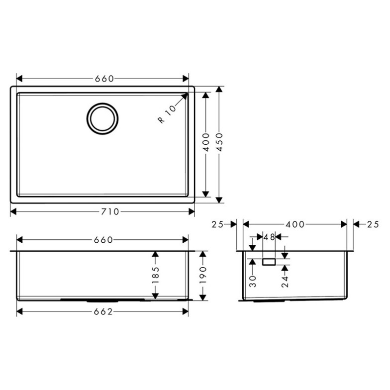 Кухонна мийка S71 80 HansGrohe  (43428800)