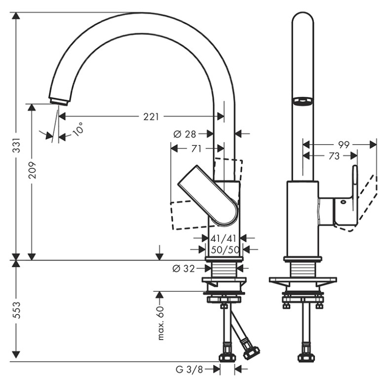 Змішувач Vernis Shape M35 HansGrohe  (71871670)